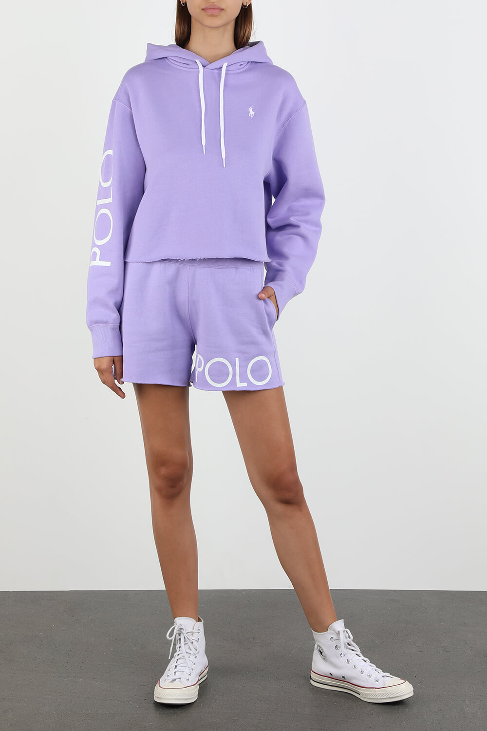 Cropped Hoodie in Purple image number null POLO RALPH LAUREN